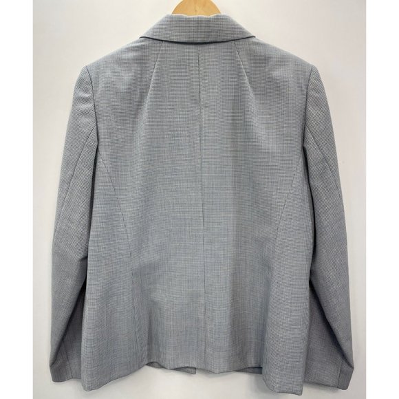 Pendleton Coat Blazer Wool Houndstooth Old Money Pockets Blue White Womens 14 - Picture 3 of 11